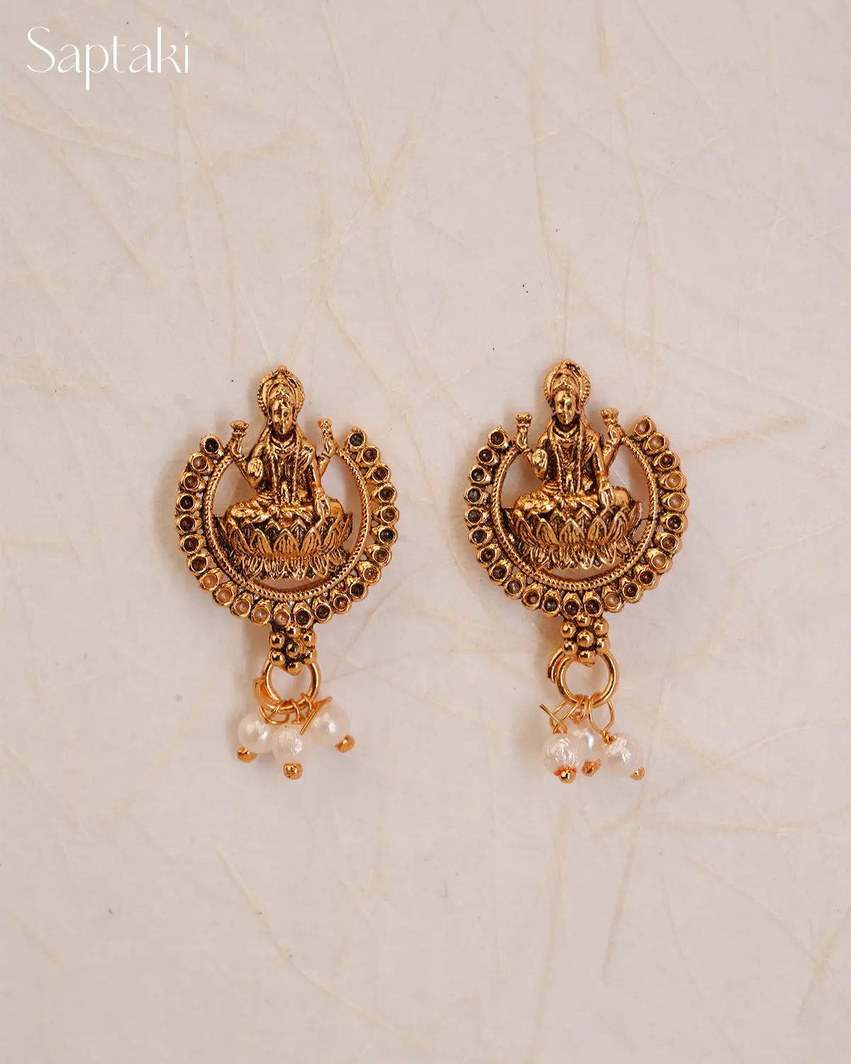 Lakshmi Sannidhi Temple Pendant Necklace Set with Earrings - Image 4