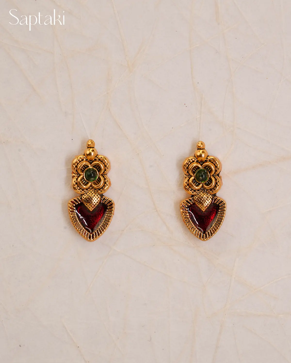 Lakshmi Padma Temple Necklace Set with Earrings - Image 4