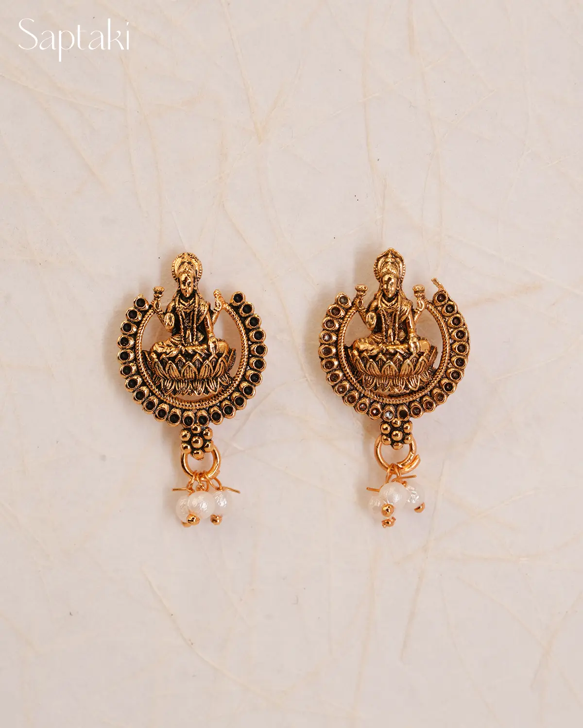 Lakshmi Anantha Temple Pendant Necklace Set with Earrings - Image 4