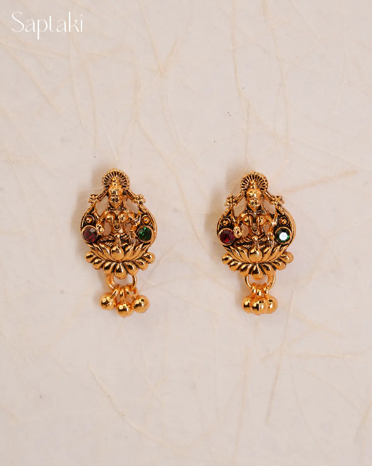 Lakshmi Hamsa Temple Pendant Necklace Set with Earrings - Image 4