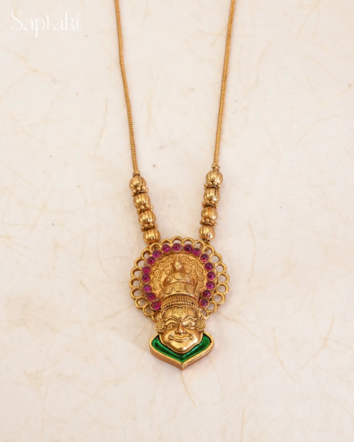 Kathakali Heritage Pendant Necklace - Image 3